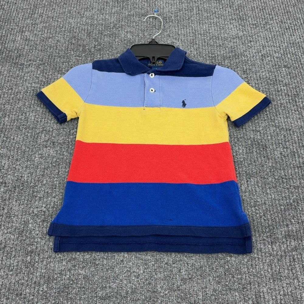 Polo Ralph Lauren Polo Shirt Boys 4 Multi Cotton Striped Short Sleeve Preppy